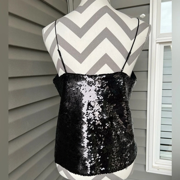 Express Cropped Sequin Cami Sz S - Picture 5 of 9